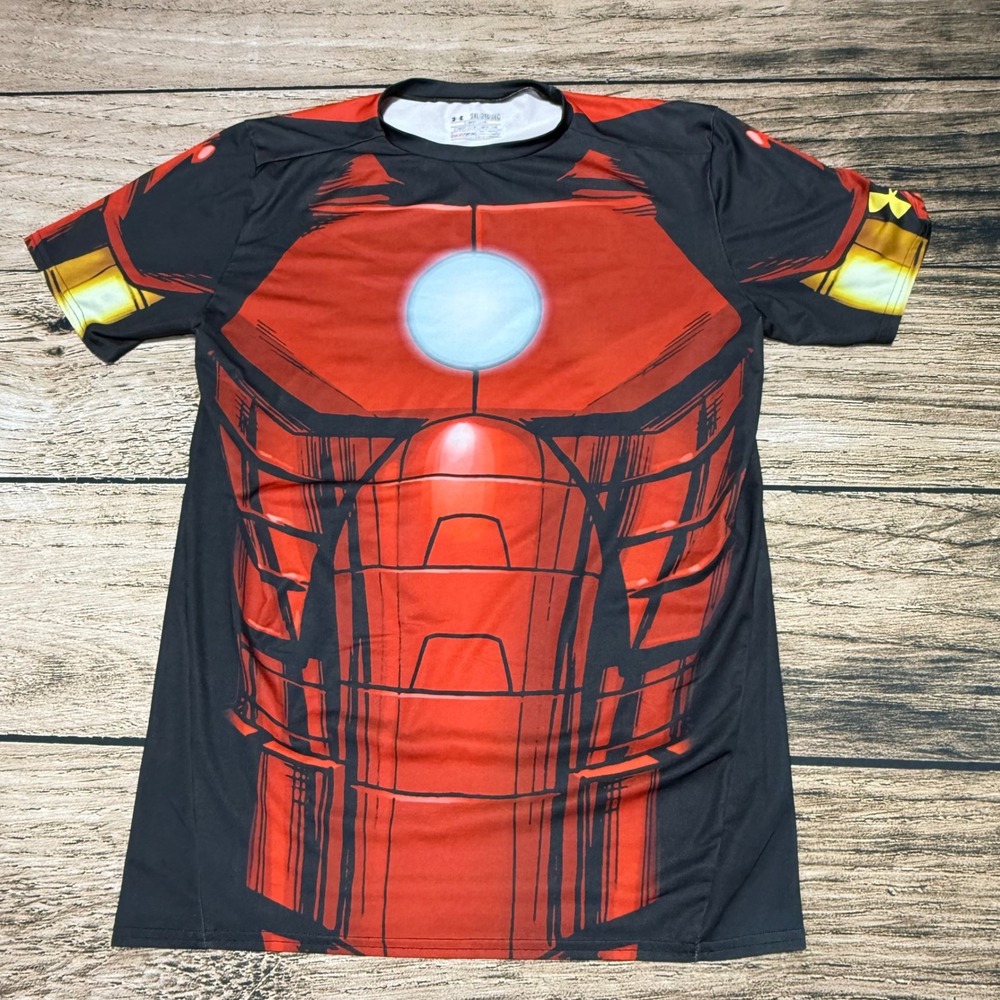 Under Armour Iron Man Shirt Mens 2XL Red Marvel Alter Ego HeatGear Compression